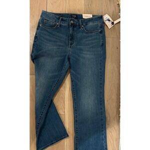 NYDJ Jeans 12P Blue Dark Wash Cool Embrace Straight Lift Tuck Traveller NWT